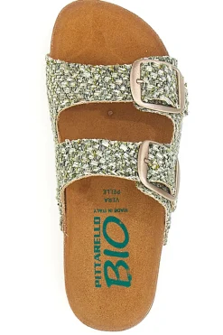 Ciabatte intrecciate multicolor con doppia fibbia 335P20630SR-PITTARELLO BIO Hot