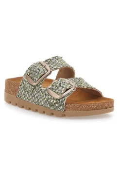 Ciabatte intrecciate multicolor con doppia fibbia 335P20630SR-PITTARELLO BIO Hot
