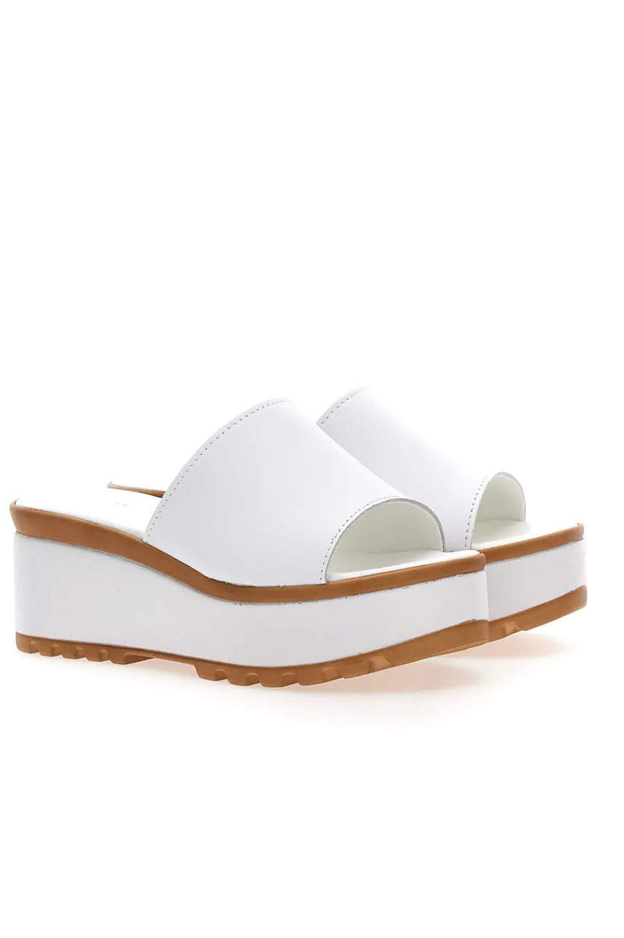 Ciabatte in Vere Pelle Bianche 3000101-PITTARELLO LOVE Outlet