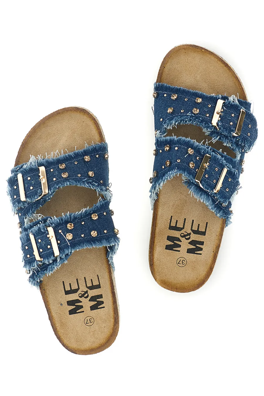 Ciabatte con borchie e brillantini Me & me 12502-ME u0026 ME