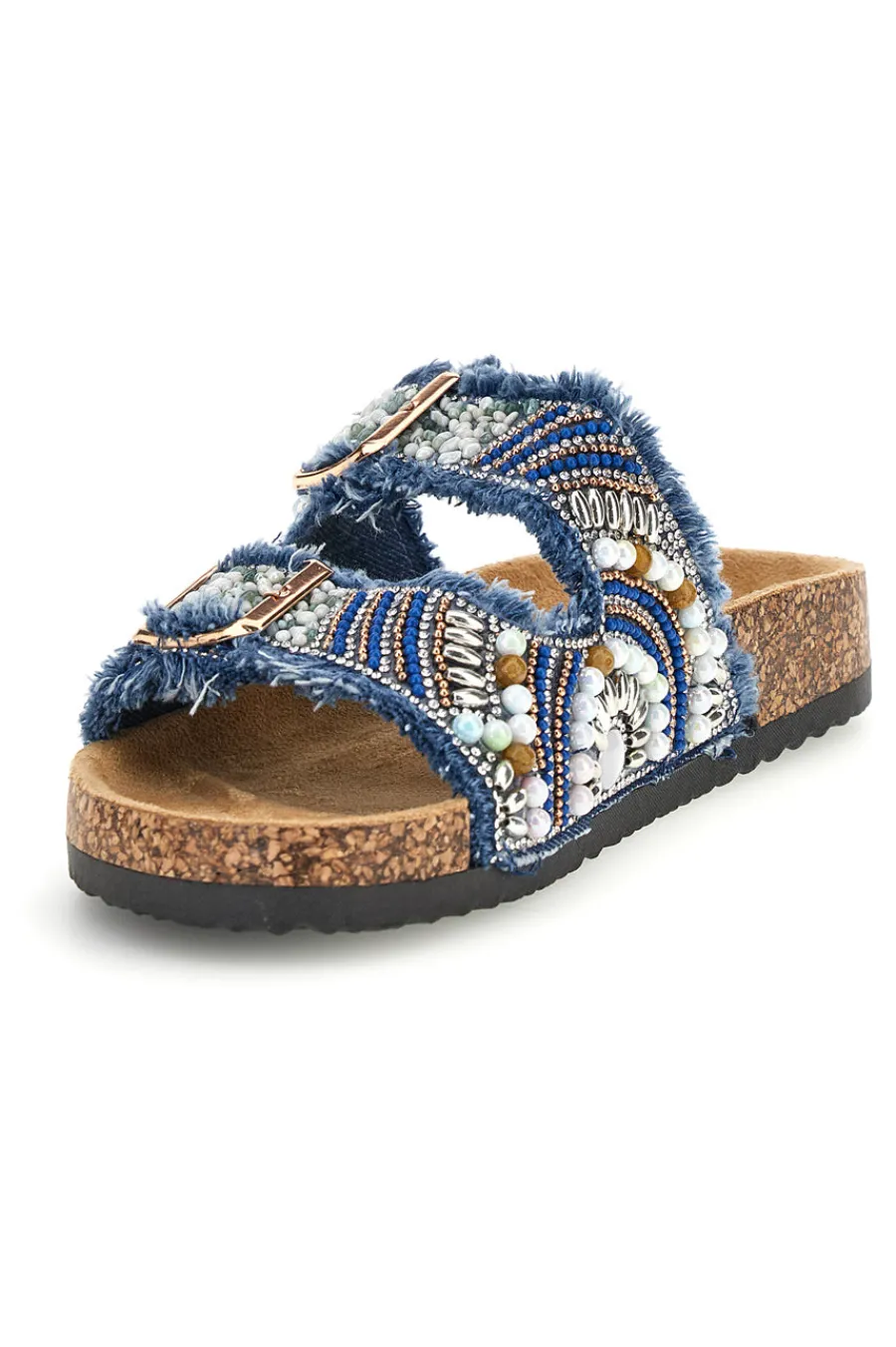 Ciabatte Jeans con strass e doppia fibbia Me & me 15613-ME u0026 ME Best