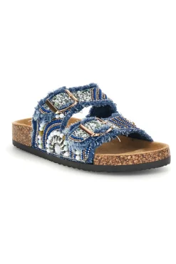 Ciabatte Jeans con strass e doppia fibbia Me & me 15613-ME u0026 ME Best
