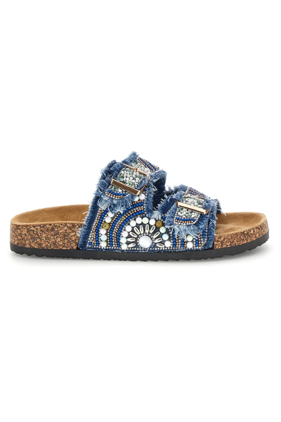 Ciabatte Jeans con strass e doppia fibbia Me & me 15613-ME u0026 ME Best