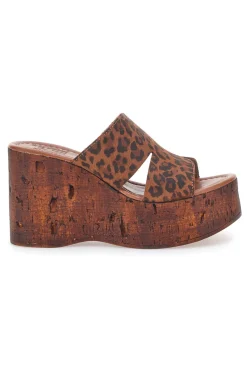 Ciabatte Leopardate Con Zeppa Effetto Legno Made in Italy 5905/Z-PITTARELLO LOVE Outlet