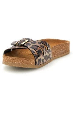 Ciabatte marrone animalier fascia incrociata 335A021SR-PITTARELLO TIERRA Discount