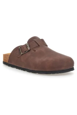 Ciabatte marrone con fibbia in vera pelle 335A013PR-PITTARELLO TIERRA Online