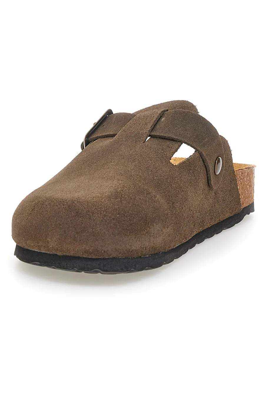 Ciabatte scuro con fibbia in vera pelle PittarelloTierra 335A013PR-PITTARELLO TIERRA Online