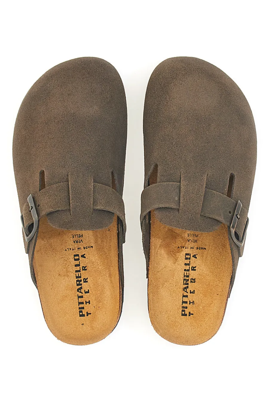Ciabatte scuro con fibbia in vera pelle PittarelloTierra 335A013PR-PITTARELLO TIERRA Online