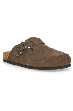 Ciabatte scuro con fibbia in vera pelle PittarelloTierra 335A013PR-PITTARELLO TIERRA Online