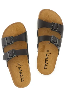 Ciabatte marrone sottopiede in vera pelle 335A206SR-PITTARELLO TIERRA Discount