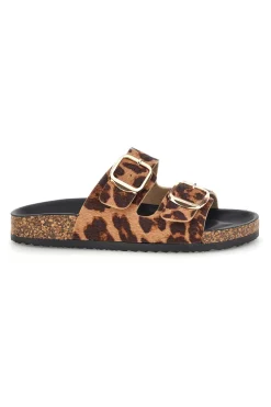 Ciabatte marroni e nere animalier con fibbie Me & Me 15614-ME u0026 ME New