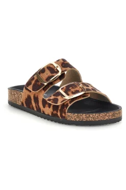 Ciabatte marroni e nere animalier con fibbie Me & Me 15614-ME u0026 ME New