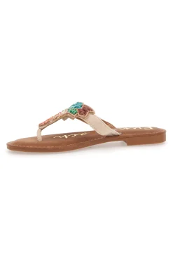 Ciabatte Marroni Infradito con Perline 468-FUN BEACH Clearance