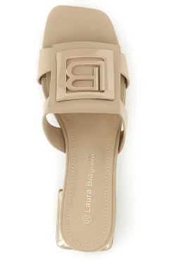 Ciabatte Mules con tacco basso e fascia decorativa 9730-LAURA BIAGIOTTI Online