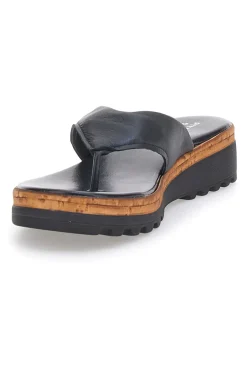 Ciabatte Nere a Infradito Made in Italy con Tomaia in Pelle 66470811-PITTARELLO Outlet