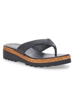 Ciabatte Nere a Infradito Made in Italy con Tomaia in Pelle 66470811-PITTARELLO Outlet