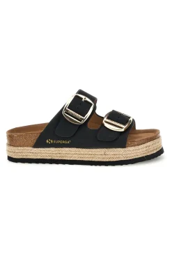 Ciabatte nere con doppia fascia regolabile e suola platform S11T228-SUPERGA Outlet