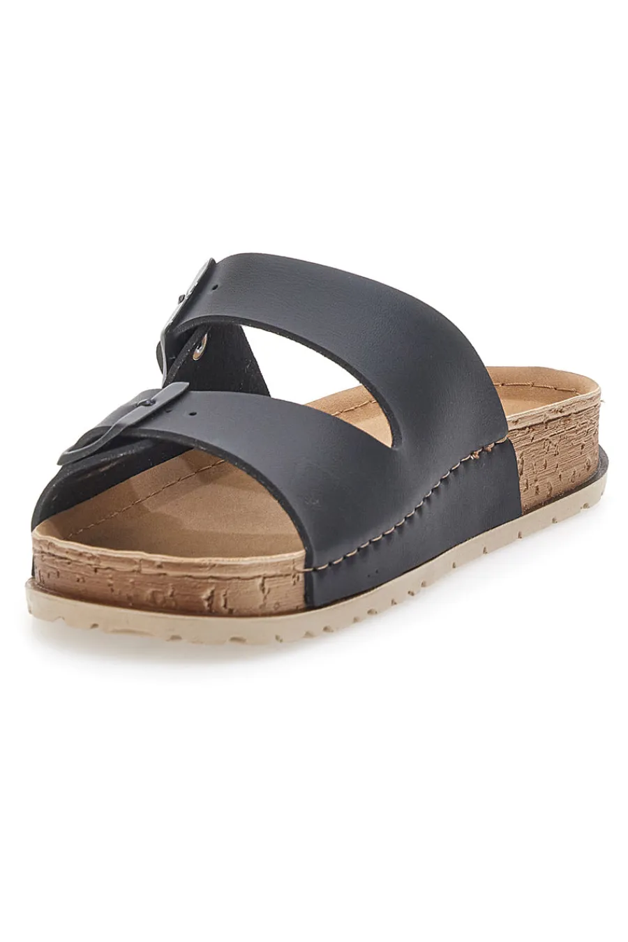 Ciabatte Nere con Doppia Fascia e Plantare Preformato 07 NB-INBLU Sale