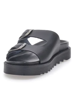 Ciabatte nere con doppia fibbia Pittarello Capsule 27154-PITTARELLO FOCUS