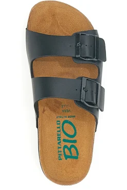 Ciabatte nere con doppia fibbia Made in Italy 335P20630SR-PITTARELLO BIO Outlet
