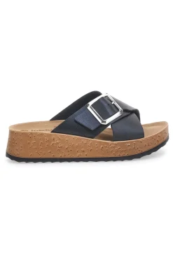 Ciabatte Nere Con Fasce Incrociate e Platform 42 PK-INBLU Sale