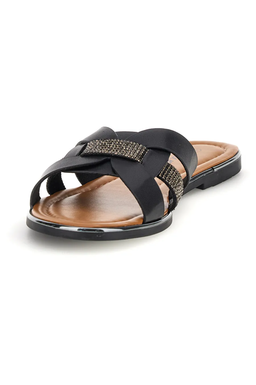 Ciabatte nere con fasce incrociate 14217-FUN BEACH Hot