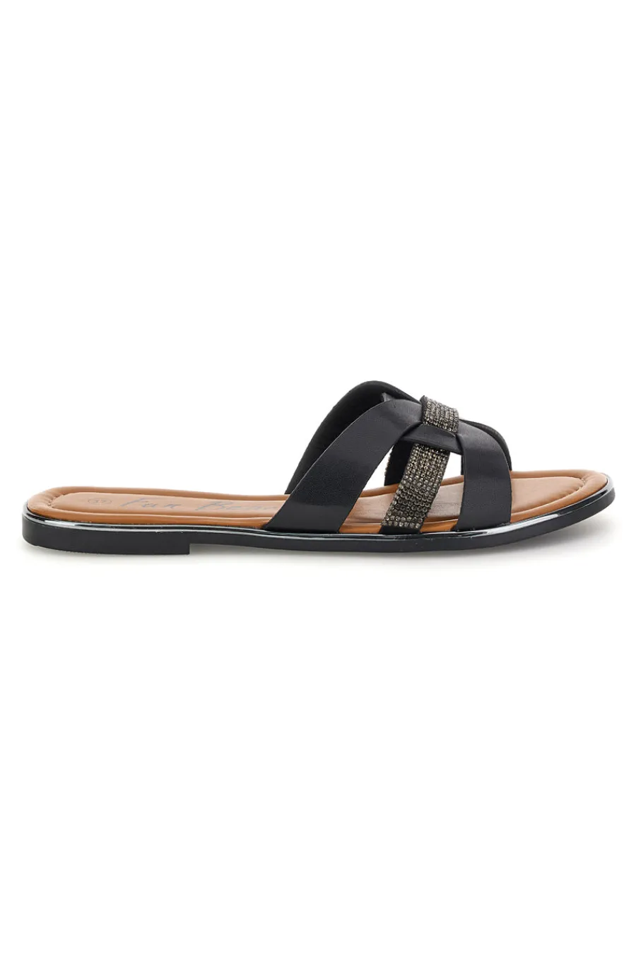 Ciabatte nere con fasce incrociate 14217-FUN BEACH Hot