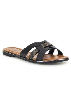 Ciabatte nere con fasce incrociate 14217-FUN BEACH Hot