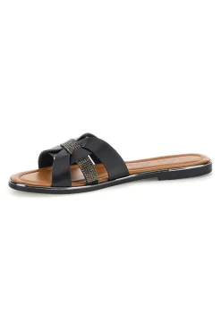 Ciabatte nere con fasce incrociate 14217-FUN BEACH Hot