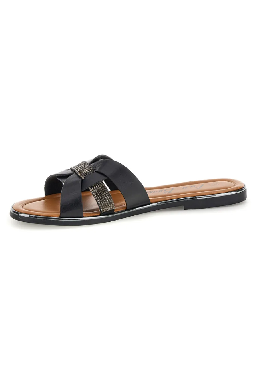 Ciabatte nere con fasce incrociate 14217-FUN BEACH Hot