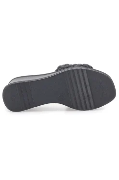 Ciabatte nere con fascia intrecciata e zeppa 8 cm 18009-PLOCADI Best