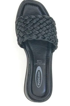 Ciabatte nere con fascia intrecciata e zeppa 8 cm 18009-PLOCADI Best