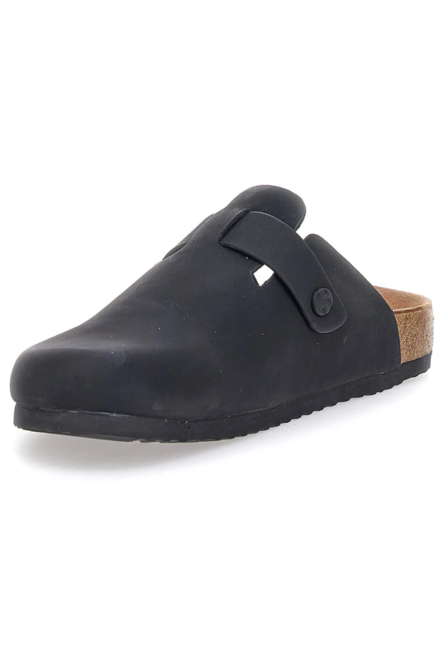 Ciabatte nere con fibbia e sottopiede in vera pelle S11U700-SUPERGA Discount