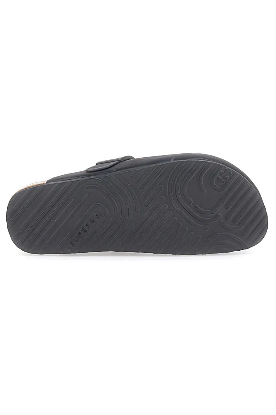 Ciabatte nere con fibbia e sottopiede in vera pelle S11U700-SUPERGA Discount