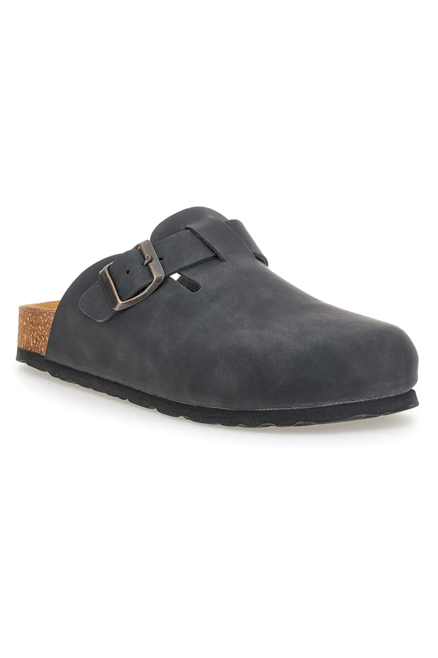 Ciabatte nere con fibbia in vera pelle 335A013PR-PITTARELLO TIERRA Online