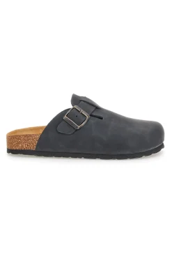 Ciabatte nere con fibbia in vera pelle 335A013PR-PITTARELLO TIERRA Online