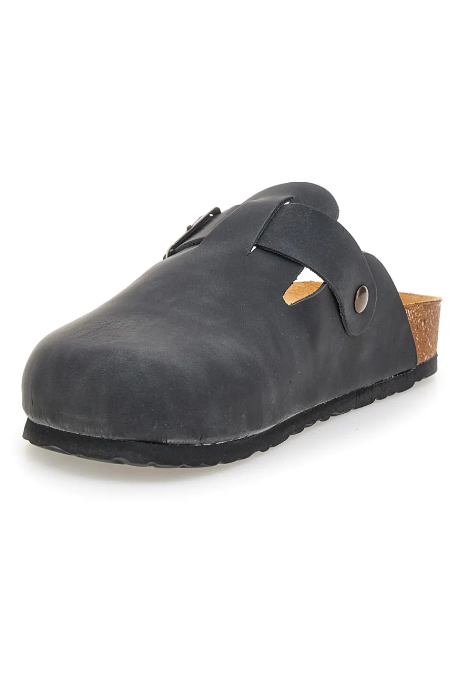 Ciabatte nere con fibbia in vera pelle 335A013PR-PITTARELLO TIERRA Online