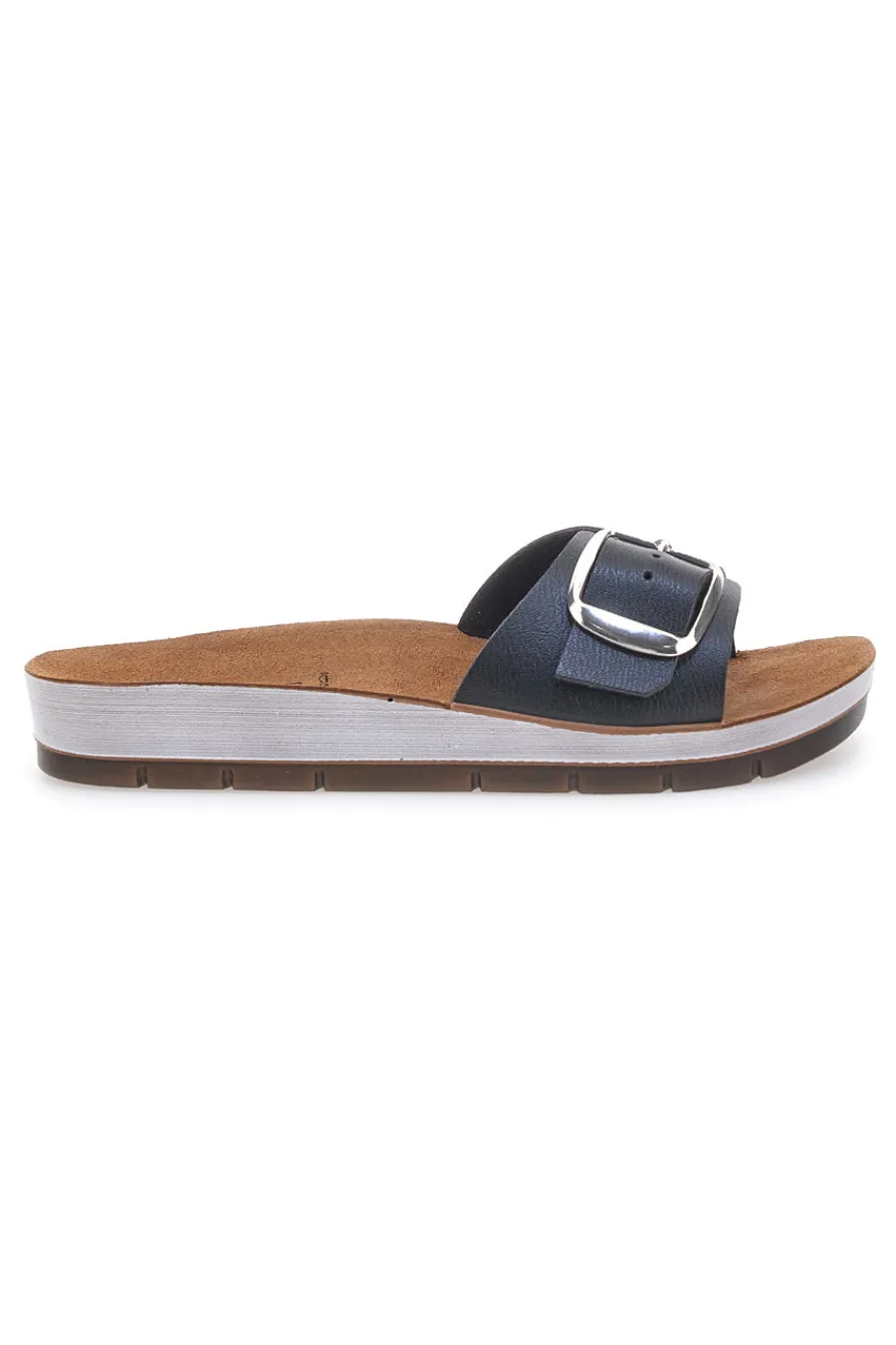 Ciabatte Nere con Fibbia Regolabile e Sottopiede in Pelle 41 CP-INBLU