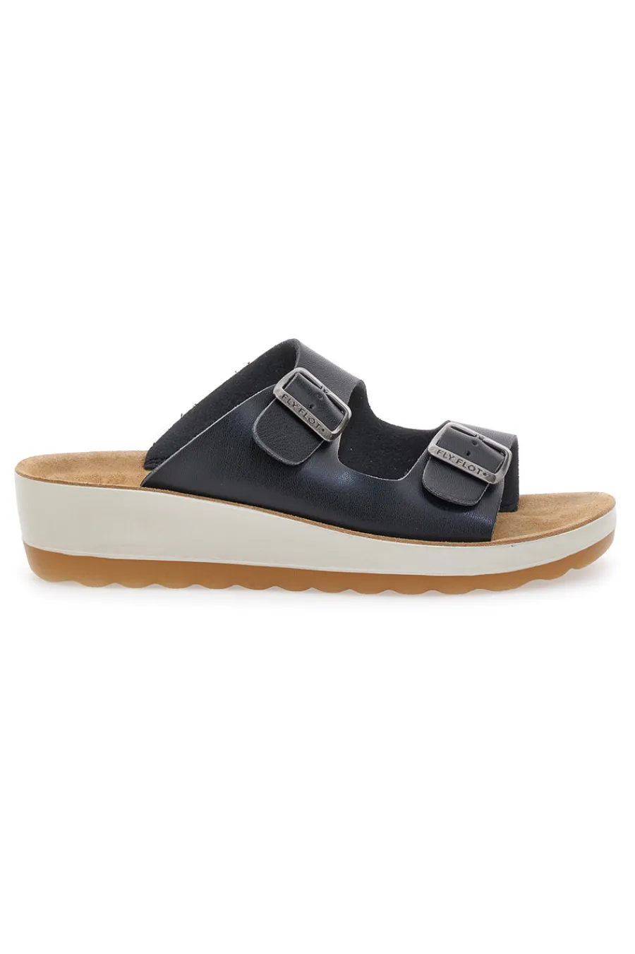 Ciabatte Nere Con Fibbie 42642-FLY FLOT Outlet