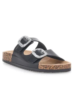 Ciabatte nere con fibbie gioiello Me & Me 14211-ME u0026 ME Online