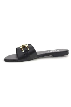 Ciabatte nere con morsetto PREA3550-THE FIRST CHIC Online