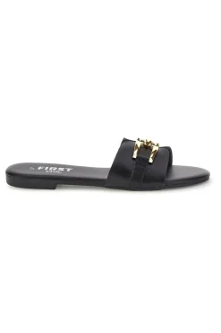 Ciabatte nere con morsetto PREA3550-THE FIRST CHIC Online
