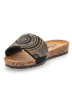 Ciabatte Nere Con Perline 14204-FUN BEACH Outlet