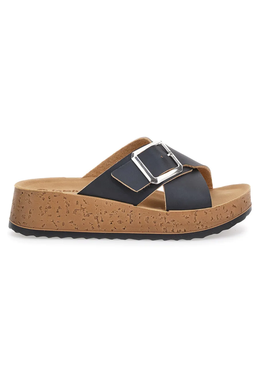 Ciabatte Nere con Platform e Fibbia 39 PK-INBLU Discount