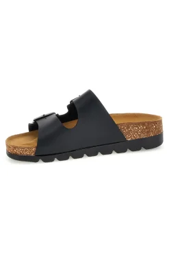 Ciabatte nere con sottopiede in vera pelle 335P20630SR-PITTARELLO BIO Clearance