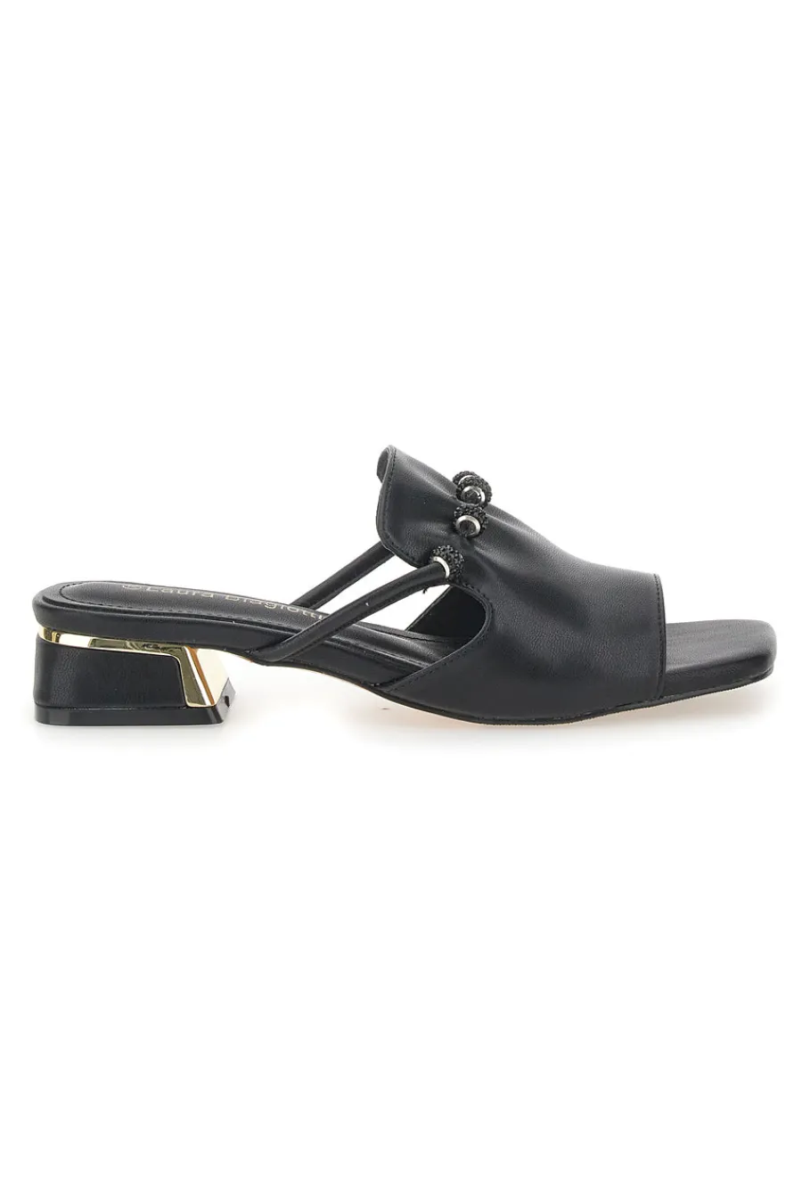 Ciabatte Nere Con Tacco Basso 9015-LAURA BIAGIOTTI Outlet