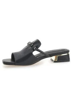 Ciabatte Nere Con Tacco Basso 9015-LAURA BIAGIOTTI Outlet