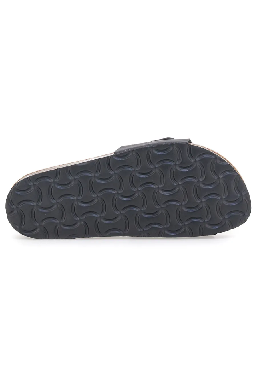Ciabatte nere fibbia regolabile sottopiede in vera pelle 31838Q-BIOMODEX Outlet