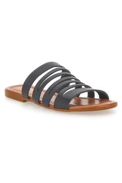 Ciabatte Nere Flat Con Tomaia in Pelle Made in Italy 31-PRIMA RIGA Hot