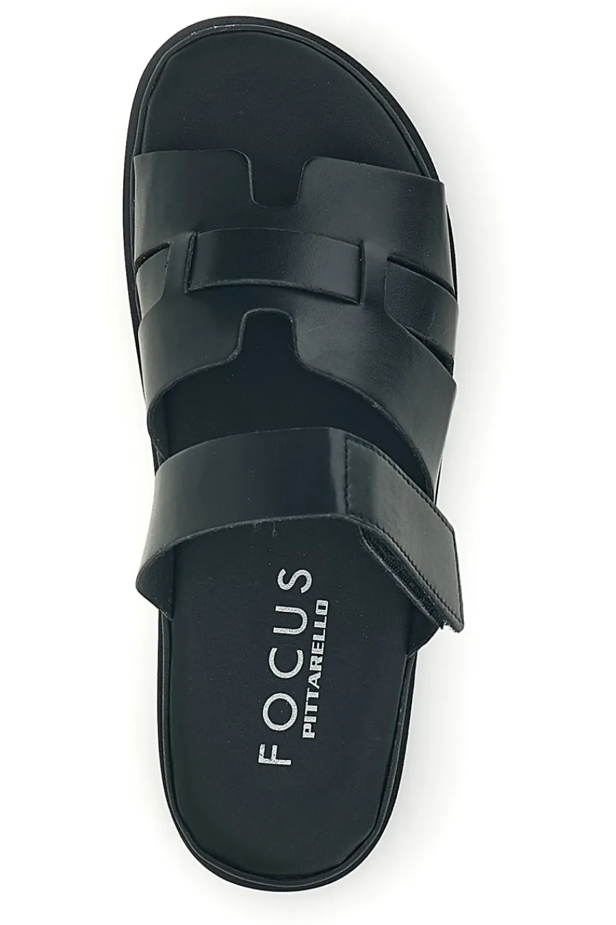 Ciabatte nere in vera pelle con strappo in velcro 1456531-PITTARELLO FOCUS Hot